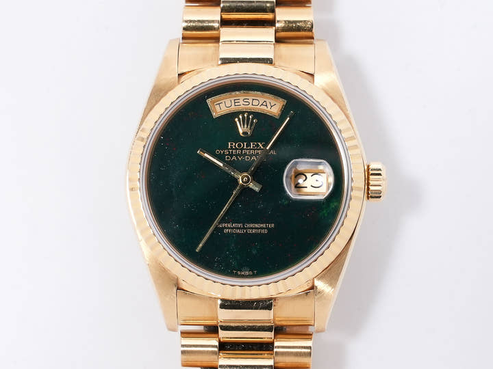 ロレックス デイデイト36 Ref.18038 イエローゴールド ブラッドストーン文字盤 中古 vxtnbahw