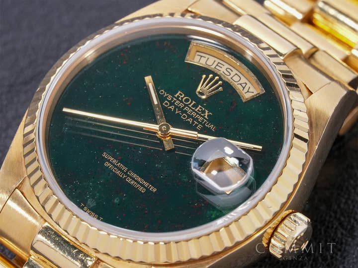 ロレックス デイデイト36 Ref.18038 イエローゴールド ブラッドストーン文字盤 中古 vxtnbahw