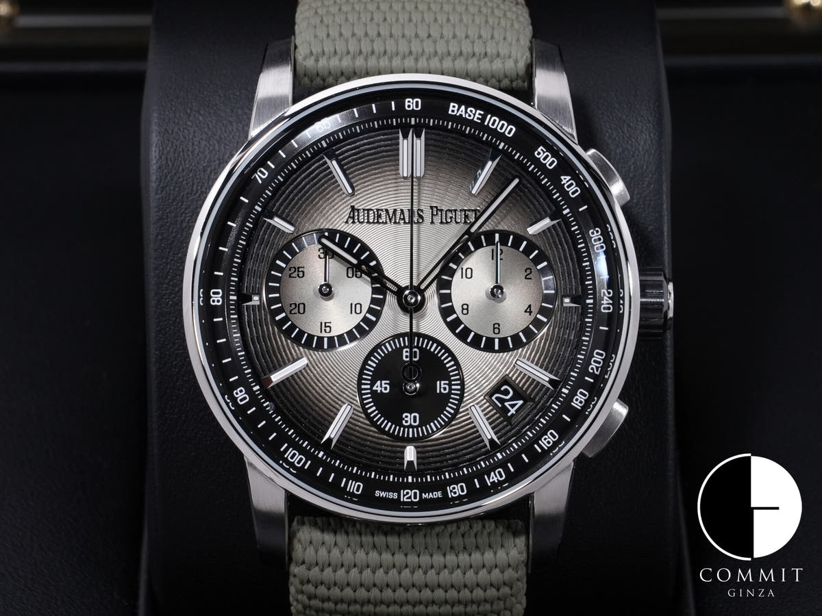 オーデマピゲ CODE 11.59 バイ オーデマ ピゲ クロノグラフ Ref.26393QT.OO.A064KB.01 ステンレススチール/ブラックセラミック スモークベージュ文字盤 美品 6uv9umvi