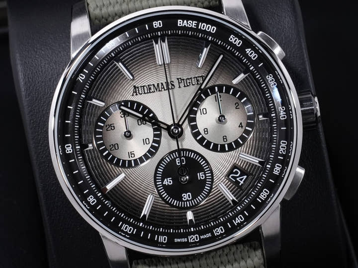 オーデマピゲ CODE 11.59 バイ オーデマ ピゲ クロノグラフ Ref.26393QT.OO.A064KB.01 ステンレススチール/ブラックセラミック スモークベージュ文字盤 美品 6uv9umvi