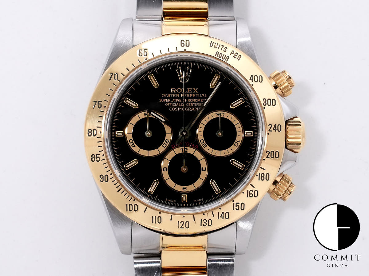 ロレックス デイトナ エルプリメロ Ref.16523 ステンレススチール/イエローゴールド ブラック文字盤 中古 tceaijy7