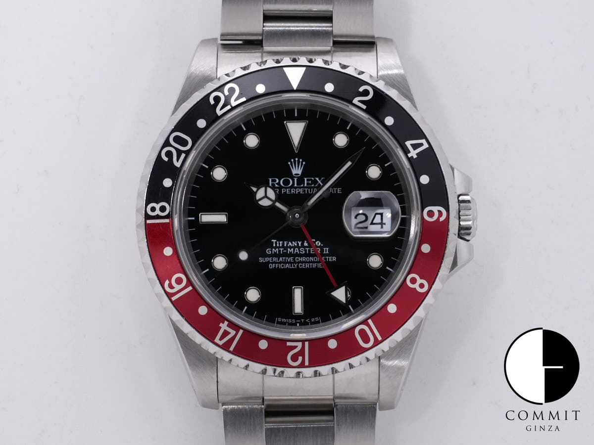 ロレックス GMTマスターII TIFFANY&CO. Ref.16710 ステンレススチール ブラック文字盤 オイスターブレスレット 中古 kbtqv2ks