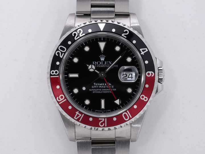 ロレックス GMTマスターII TIFFANY&CO. Ref.16710 ステンレススチール ブラック文字盤 オイスターブレスレット 中古 kbtqv2ks