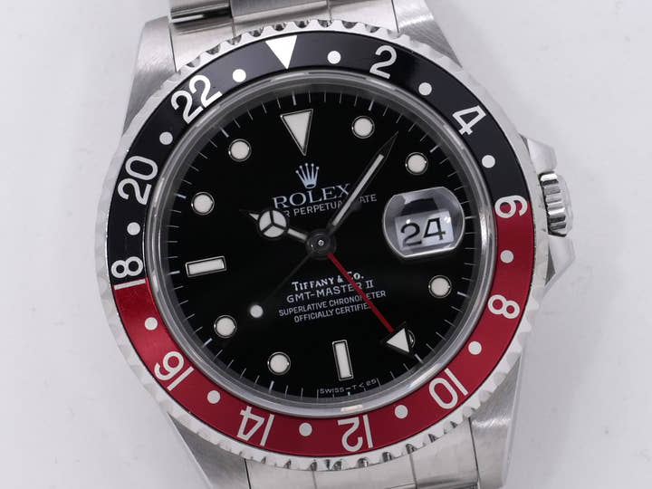 ロレックス GMTマスターII TIFFANY&CO. Ref.16710 ステンレススチール ブラック文字盤 オイスターブレスレット 中古 kbtqv2ks