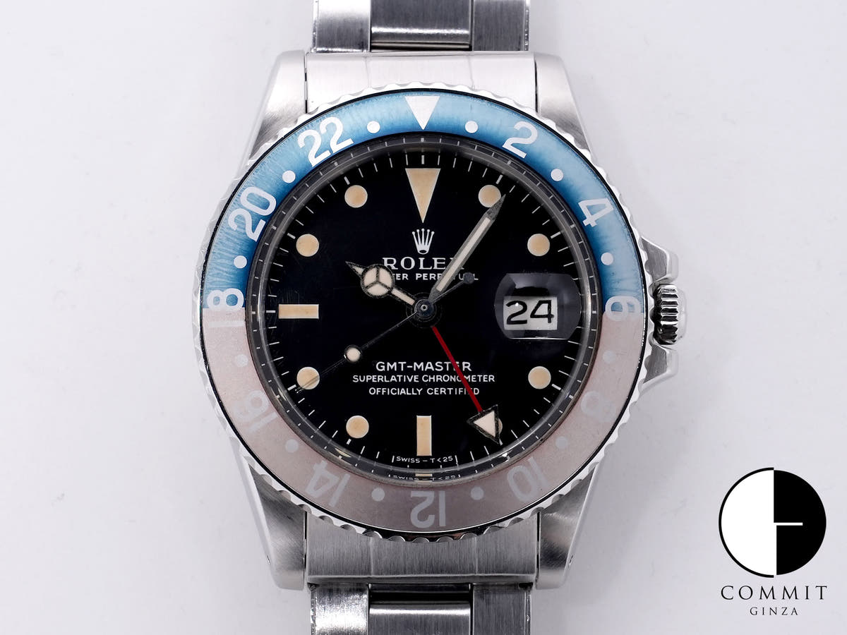 ロレックス GMTマスター Ref.1675 ステンレススチール ブラック文字盤 オイスターブレスレット 中古 hs3aeao6