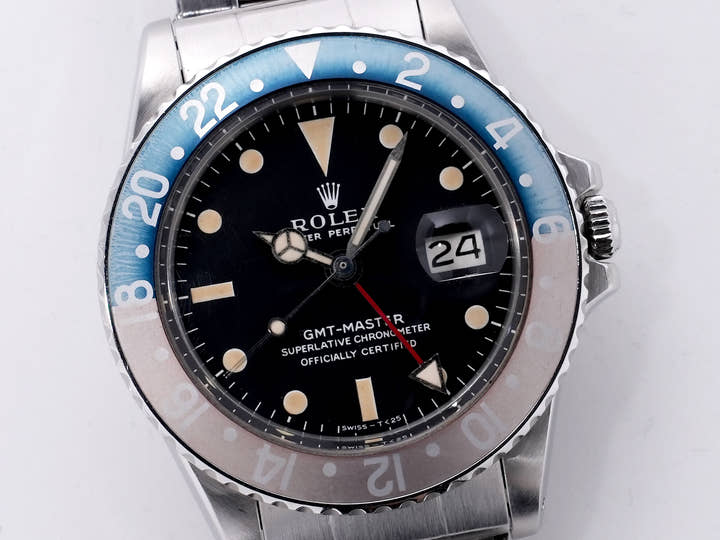 ロレックス GMTマスター Ref.1675 ステンレススチール ブラック文字盤 オイスターブレスレット 中古 hs3aeao6