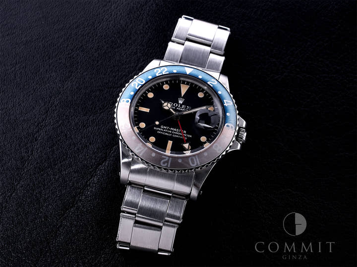 ロレックス GMTマスター Ref.1675 ステンレススチール ブラック文字盤 オイスターブレスレット 中古 hs3aeao6