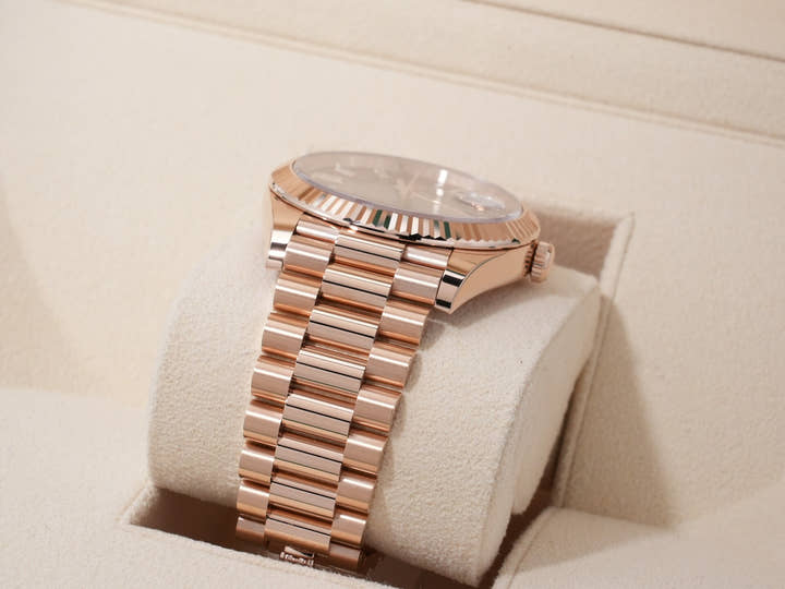 ロレックス デイデイト40 Ref.228235A エバーローズゴールド チョコレートx10Pダイヤ文字盤 美中古 ax8x7k47