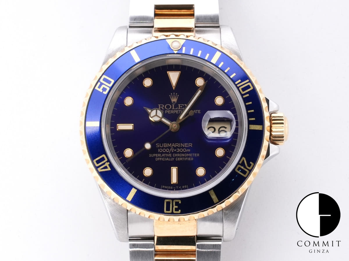 ロレックス サブマリーナー デイト Ref.16613 ステンレススチール/イエローゴールド ブルー文字盤 中古 t2bjajca