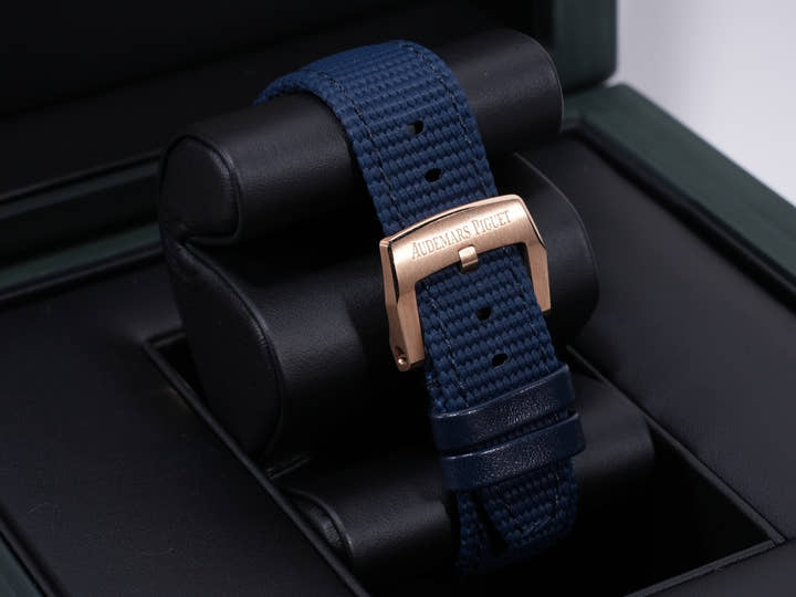 オーデマピゲ CODE 11.59 バイ オーデマ ピゲ クロノグラフ Ref.26393OR.OO.A348KB.01 ピンクゴールド ナイトブルー文字盤 美品 gejn6smp