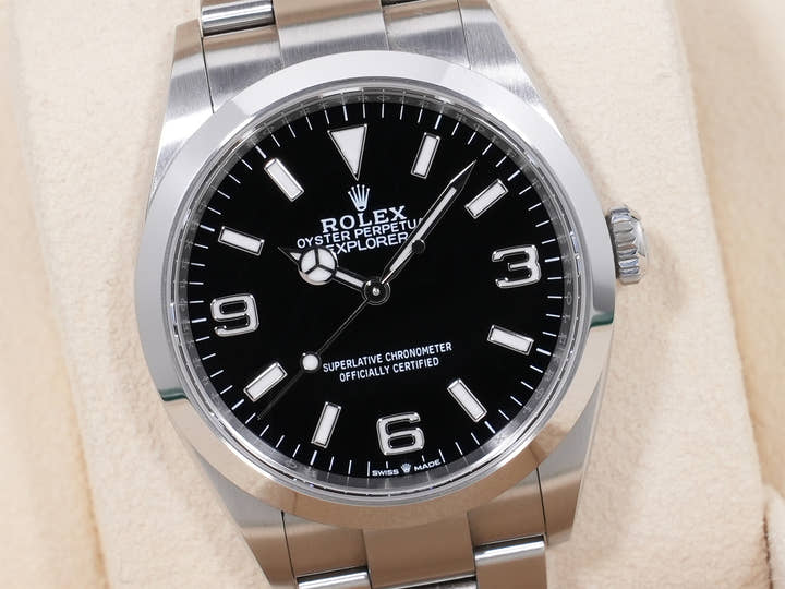 ロレックス エクスプローラー36 Ref.124270 ステンレススチール ブラック文字盤 オイスターブレスレット 中古 y9axbecz