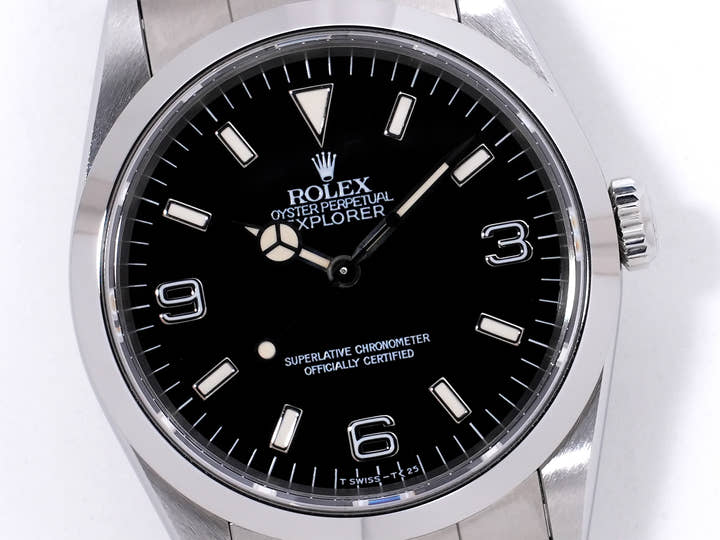 ロレックス エクスプローラーI Ref.14270 ステンレススチール ブラック文字盤 オイスターブレスレット 中古 26rm99j8