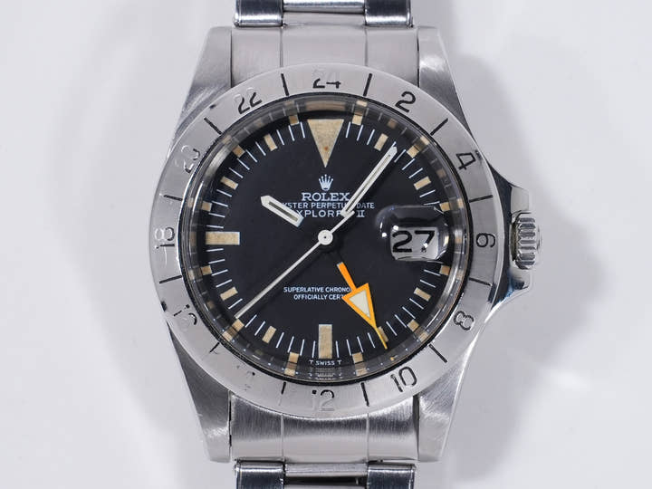 ロレックス エクスプローラーII Ref.1655 ステンレススチール ブラック文字盤 オイスターブレスレット 中古 747xfmgr
