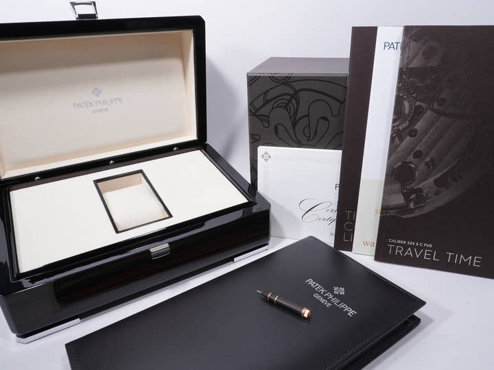 パテックフィリップ カラトラバ パイロット トラベルタイム Ref.5524R-001 ローズゴールド ブラウン・ソレイユ文字盤 中古 7jj3trgi