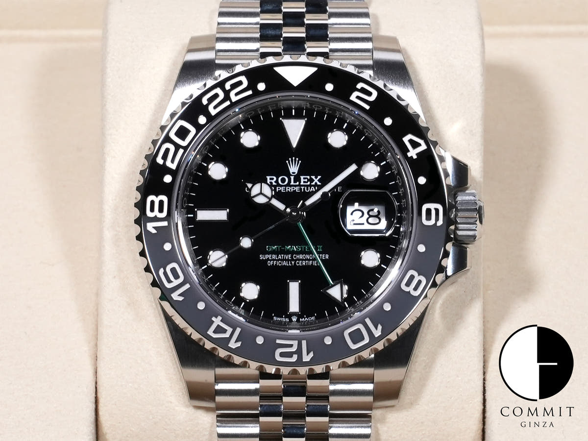 ロレックス GMTマスターII Ref.126710GRNR ステンレススチール ブラック文字盤 ジュビリーブレスレット 未使用 psiwanpx