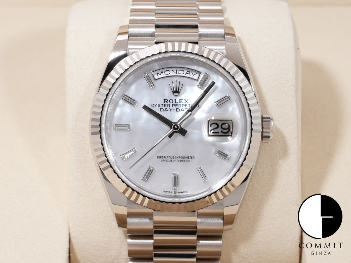 Rolex Day-Date 36 Ref. 128239 White Gold White Mother-of-Pearl Dial, Unused. (pcxgkczd appears to be a user ID or reference number and is not translated.)