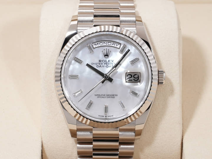 Rolex Day-Date 36 Ref. 128239 White Gold White Mother-of-Pearl Dial, Unused. (pcxgkczd appears to be a user ID or reference number and is not translated.)