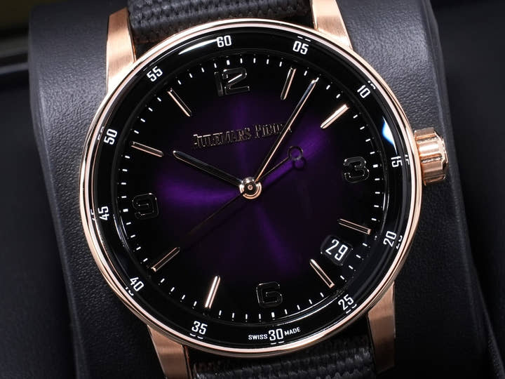 オーデマピゲ CODE 11.59 バイ オーデマ ピゲ Ref.15210OR.OO.A616CR.01 ピンクゴールド パープル文字盤 美品 gz2v5nwm