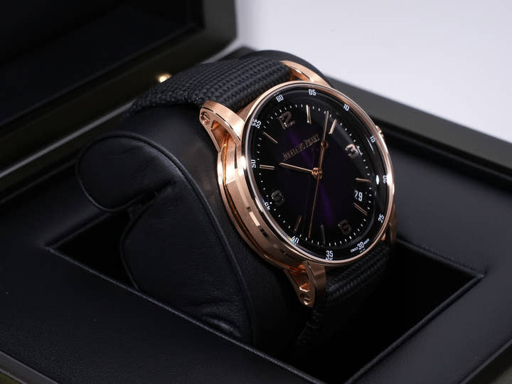 オーデマピゲ CODE 11.59 バイ オーデマ ピゲ Ref.15210OR.OO.A616CR.01 ピンクゴールド パープル文字盤 美品 gz2v5nwm