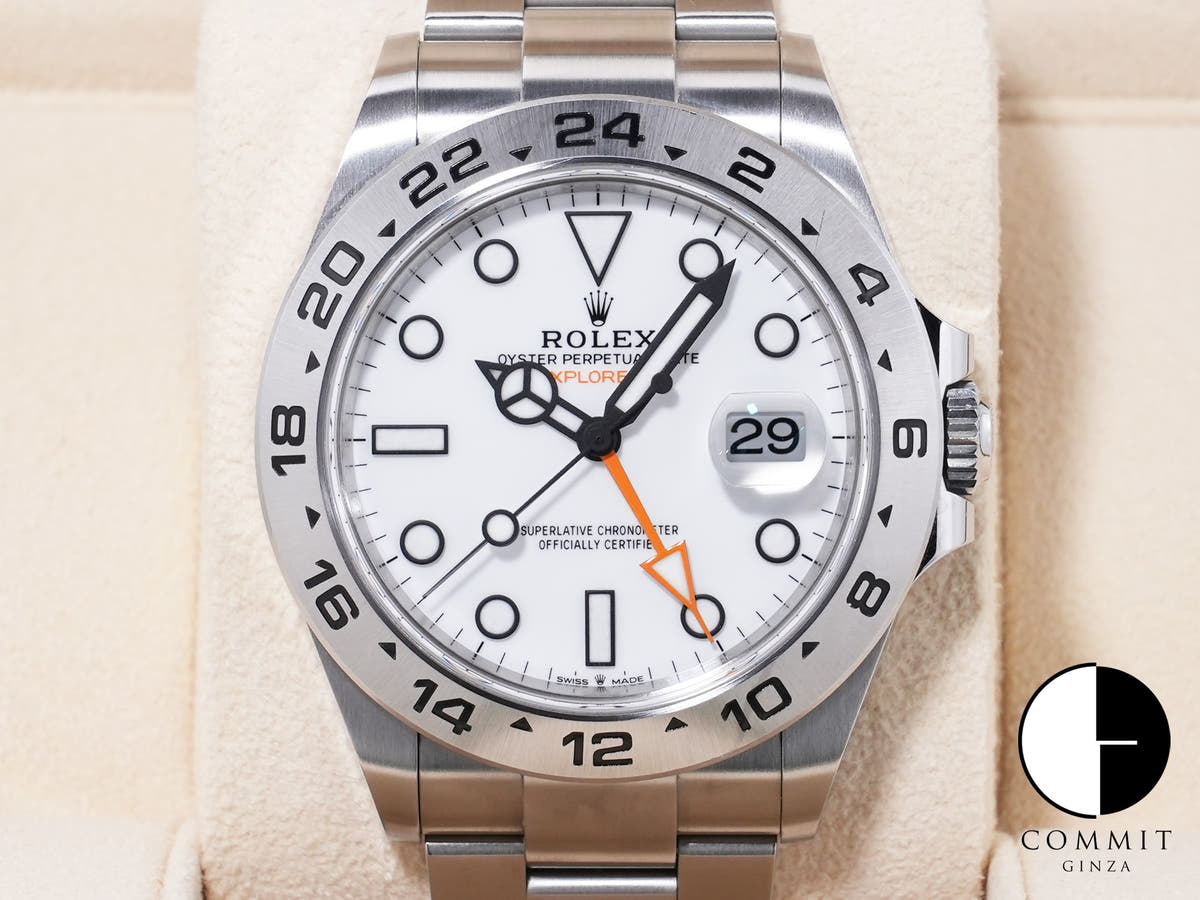 ロレックス エクスプローラーII Ref.226570 ステンレススチール ホワイト文字盤 オイスターブレスレット 中古 zcw39srt