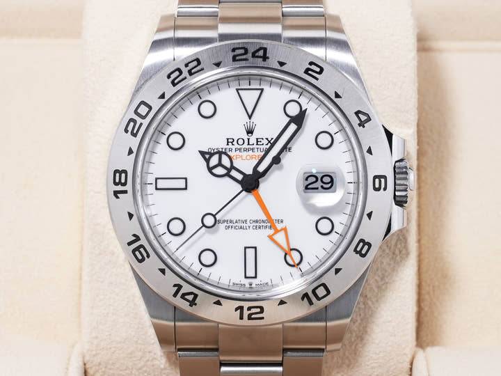 ロレックス エクスプローラーII Ref.226570 ステンレススチール ホワイト文字盤 オイスターブレスレット 中古 zcw39srt
