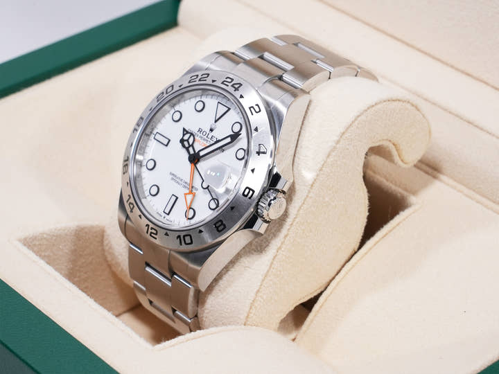 ロレックス エクスプローラーII Ref.226570 ステンレススチール ホワイト文字盤 オイスターブレスレット 中古 zcw39srt