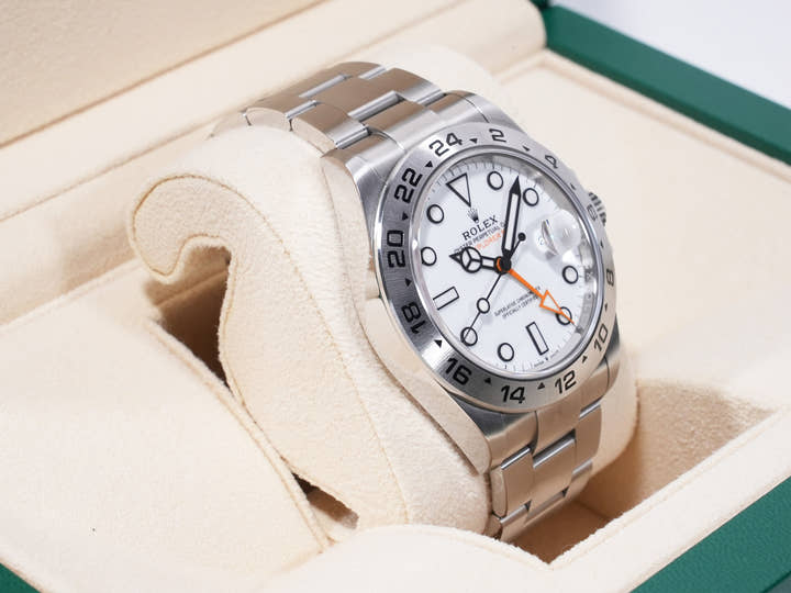 ロレックス エクスプローラーII Ref.226570 ステンレススチール ホワイト文字盤 オイスターブレスレット 中古 zcw39srt