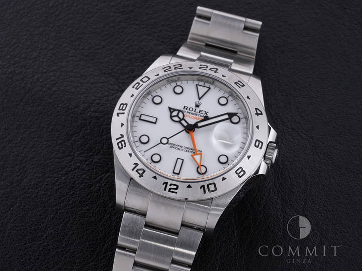 ロレックス エクスプローラーII Ref.226570 ステンレススチール ホワイト文字盤 オイスターブレスレット 中古 zcw39srt