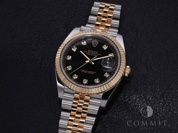 Rolex Datejust 41 Ref. 126333G Stainless Steel/Yellow Gold Bright Black 10 Diamond Dial, Excellent Condition 8izwqt8n