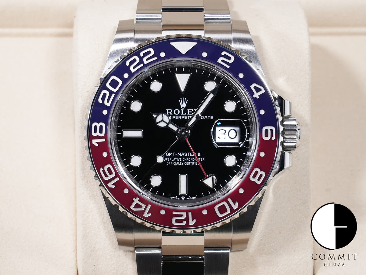 Rolex GMT-Master II Ref. 126710BLRO, stainless steel, black dial, Oyster bracelet, unworn. (pm2yyj8j appears to be an internal reference number and not part of the product description)