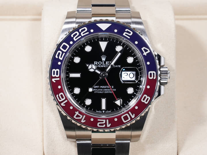 Rolex GMT-Master II Ref. 126710BLRO, stainless steel, black dial, Oyster bracelet, unworn. (pm2yyj8j appears to be an internal reference number and not part of the product description)