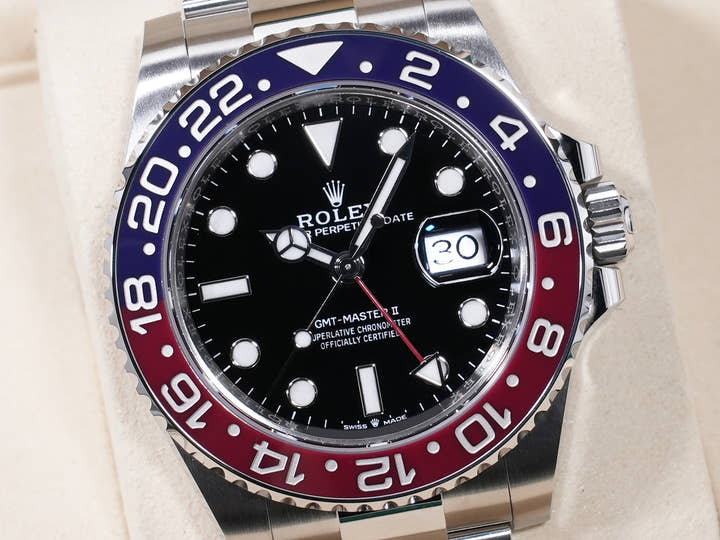 Rolex GMT-Master II Ref. 126710BLRO, stainless steel, black dial, Oyster bracelet, unworn. (pm2yyj8j appears to be an internal reference number and not part of the product description)