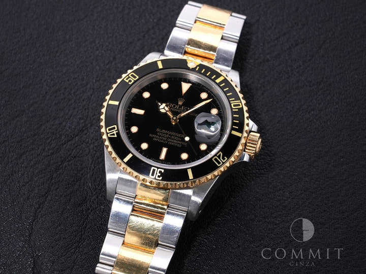 ロレックス サブマリーナー デイト Ref.16803 ステンレススチール/イエローゴールド ブラック文字盤 中古 aizv85pt