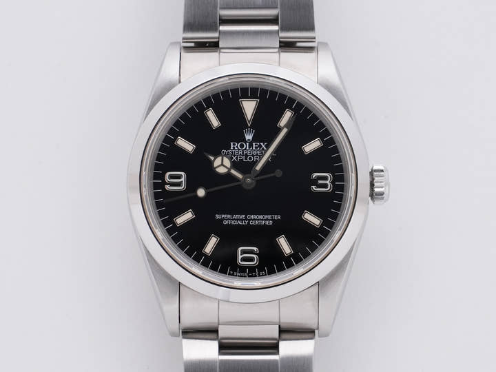 ロレックス エクスプローラーI Ref.14270 ステンレススチール ブラック文字盤 オイスターブレスレット 中古 uwn9bnoe