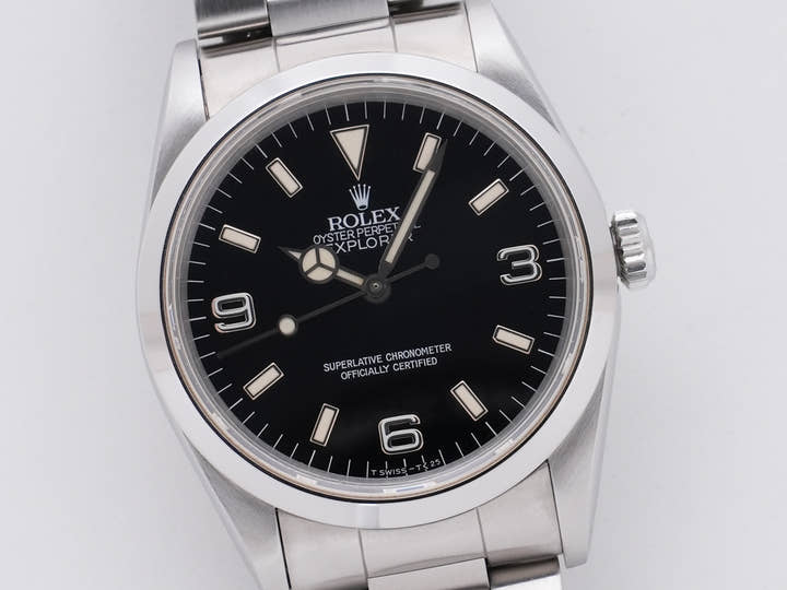 ロレックス エクスプローラーI Ref.14270 ステンレススチール ブラック文字盤 オイスターブレスレット 中古 uwn9bnoe