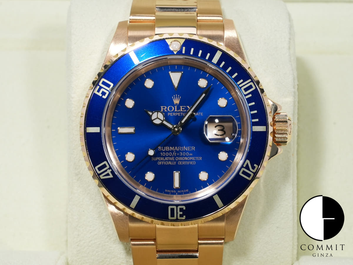 ロレックス サブマリーナー デイト Ref.16618 イエローゴールド ブルー文字盤 中古 z6hfbyxg