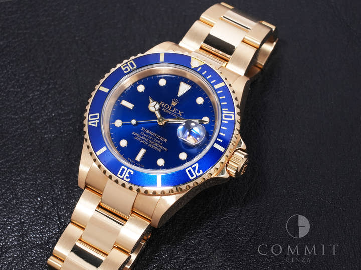 ロレックス サブマリーナー デイト Ref.16618 イエローゴールド ブルー文字盤 中古 z6hfbyxg