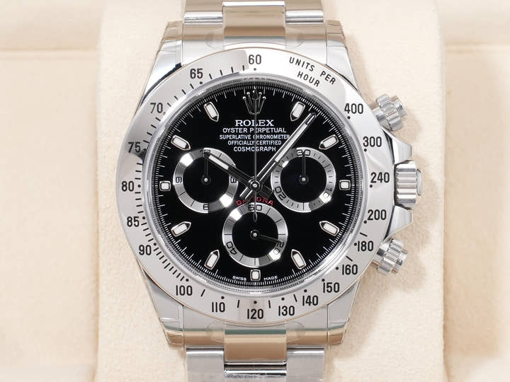 Rolex Daytona Ref. 116520 Stainless Steel Black Dial Dead Stock ihm82shd