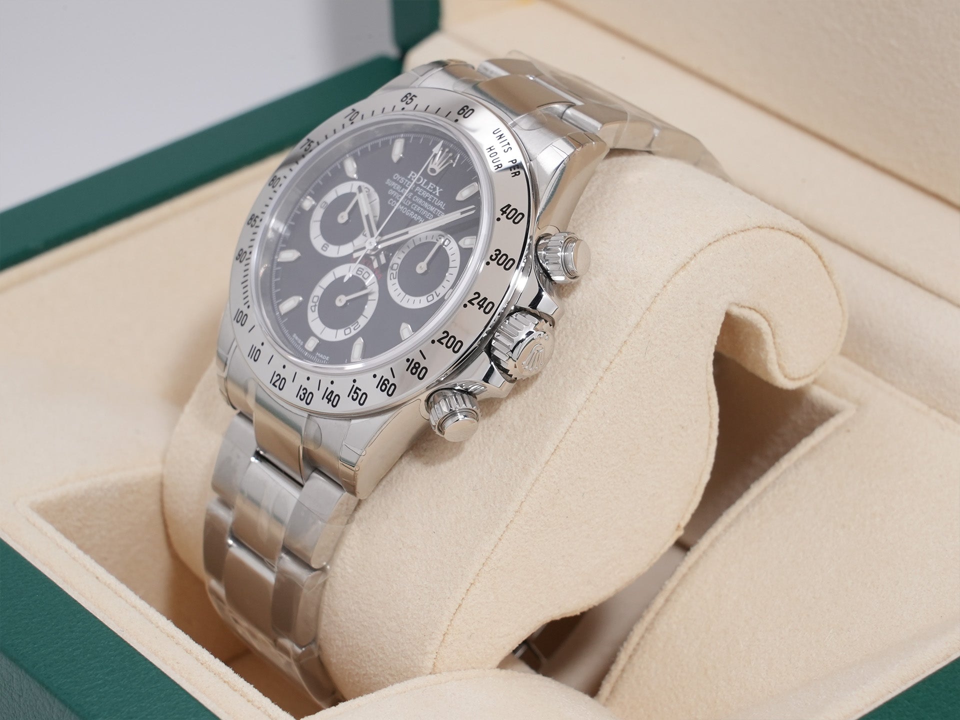 Rolex Daytona Ref. 116520 Stainless Steel Black Dial Dead Stock ihm82shd
