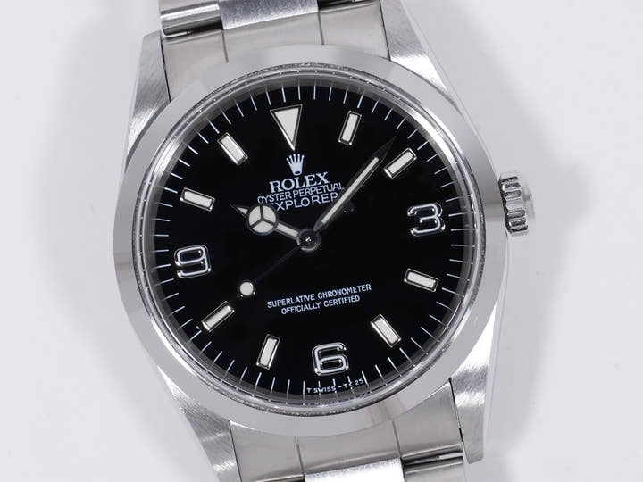 ロレックス エクスプローラーI Ref.14270 ステンレススチール ブラック文字盤 オイスターブレスレット 美中古 a4dmk9hy