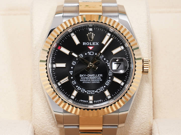 ロレックス スカイドゥエラー Ref.336933 ステンレススチール/イエローゴールド ブライトブラック文字盤 オイスターブレスレット 中古 h23iyw2n