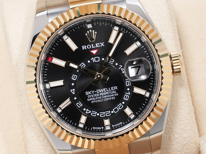 ロレックス スカイドゥエラー Ref.336933 ステンレススチール/イエローゴールド ブライトブラック文字盤 オイスターブレスレット 中古 h23iyw2n