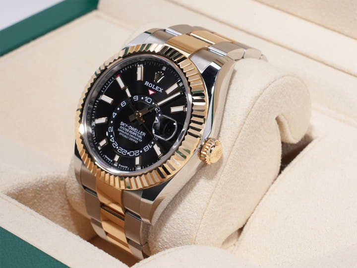 ロレックス スカイドゥエラー Ref.336933 ステンレススチール/イエローゴールド ブライトブラック文字盤 オイスターブレスレット 中古 h23iyw2n