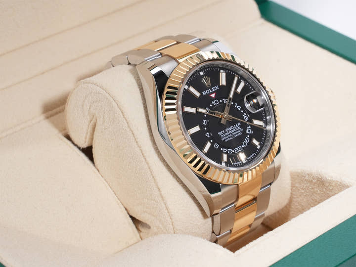 ロレックス スカイドゥエラー Ref.336933 ステンレススチール/イエローゴールド ブライトブラック文字盤 オイスターブレスレット 中古 h23iyw2n