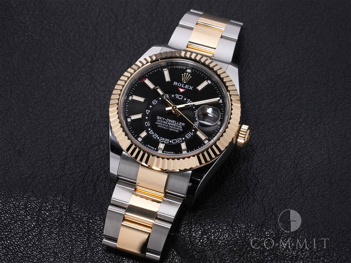 ロレックス スカイドゥエラー Ref.336933 ステンレススチール/イエローゴールド ブライトブラック文字盤 オイスターブレスレット 中古 h23iyw2n