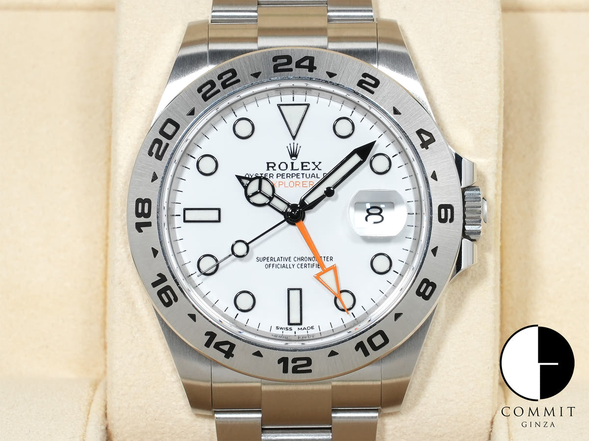 ロレックス エクスプローラーII Ref.216570 ステンレススチール ホワイト文字盤 オイスターブレスレット 未使用 4fow2qrw