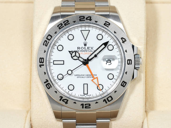 ロレックス エクスプローラーII Ref.216570 ステンレススチール ホワイト文字盤 オイスターブレスレット 未使用 4fow2qrw