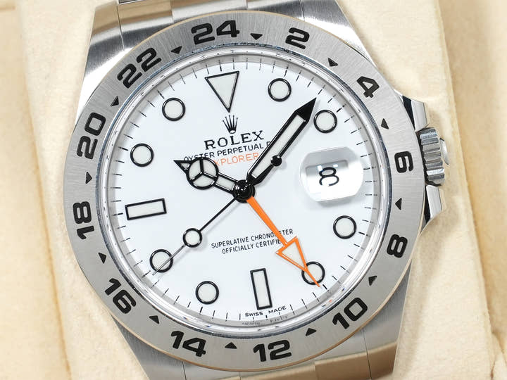 ロレックス エクスプローラーII Ref.216570 ステンレススチール ホワイト文字盤 オイスターブレスレット 未使用 4fow2qrw