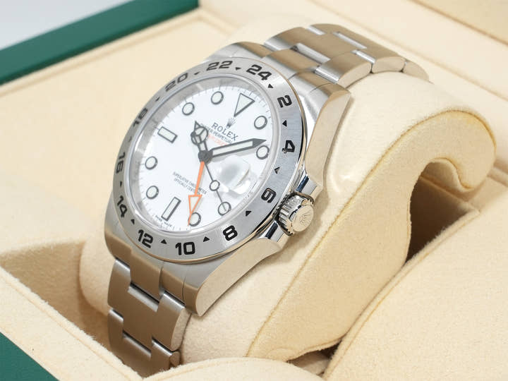 ロレックス エクスプローラーII Ref.216570 ステンレススチール ホワイト文字盤 オイスターブレスレット 未使用 4fow2qrw