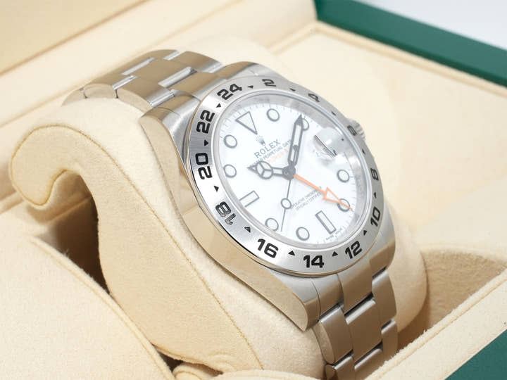 ロレックス エクスプローラーII Ref.216570 ステンレススチール ホワイト文字盤 オイスターブレスレット 未使用 4fow2qrw
